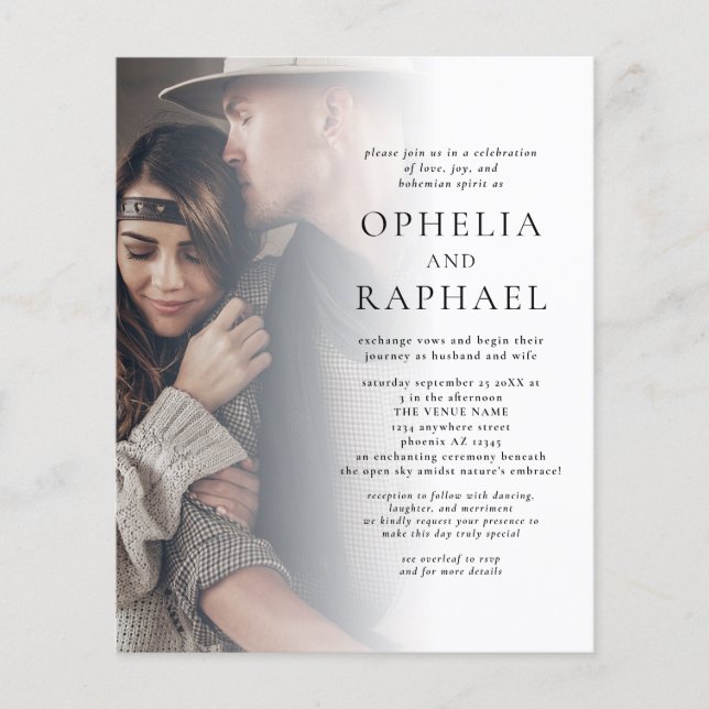 PAPPER 2 fotografier QR-kod Bohemian Wedding-inbju Flygblad (Framsidan)
