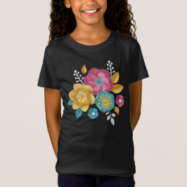 papper 3D-blomma blomma i cirkulationen Bouquet T Shirt