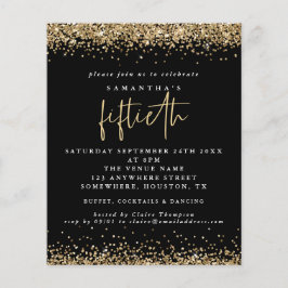 PAPPER | 50:e inbjudan till Black Guld Glitter Flygblad