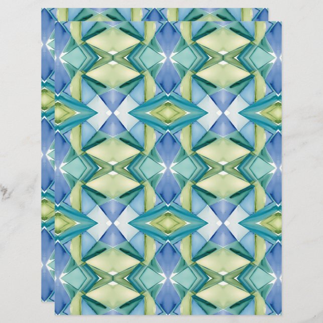 Papper Abstrakt för vattenfärg 27 i skrapbok (Fram/baksida)