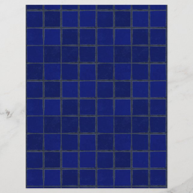 Papper Adobe Cobalt Blue Tiles Craft (Framsida)