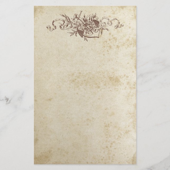 Papper Anchor Antique Nedfläckad Blommigt Statione (Framsida)