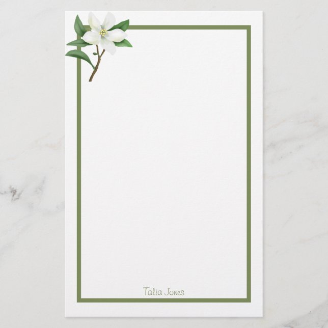 Papper anpassningsbar Blommigt Stationery (Framsida)