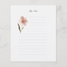Papper anteckning om rosa Blommigt Led Stationery