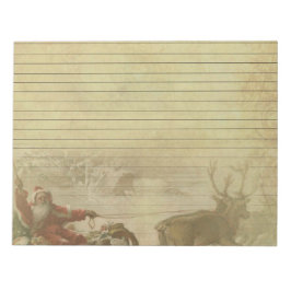 Papper anteckningsblock för vintage Santa & Sleigh