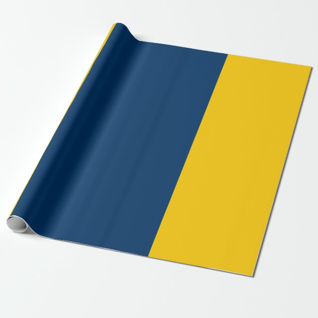Papper appalachian Guld och Blue Wrapping Presentpapper (Utrullad)
