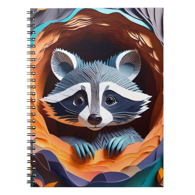 Papper Art Baby-rökning i Träd 3D Anteckningsbok (Framsidan)