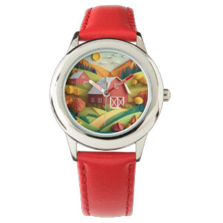 Papper Art Origami Stil-bondhus Scene Armbandsur