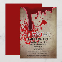 Papper av den blodiga Vintagen Halloween fest Inbjudningar