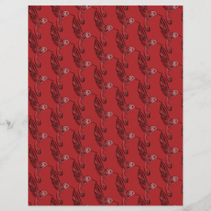 Papper av röda och svarta Hummingbird II-skrapor