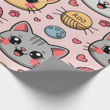 Papper avverkning av kute Ansikte - Kawaii Kattung