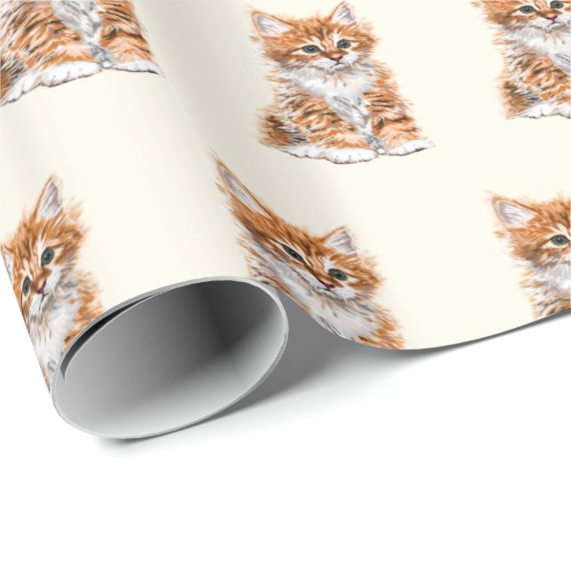 Papper baby Cat Wrapping Presentpapper (Rullad Hörn)