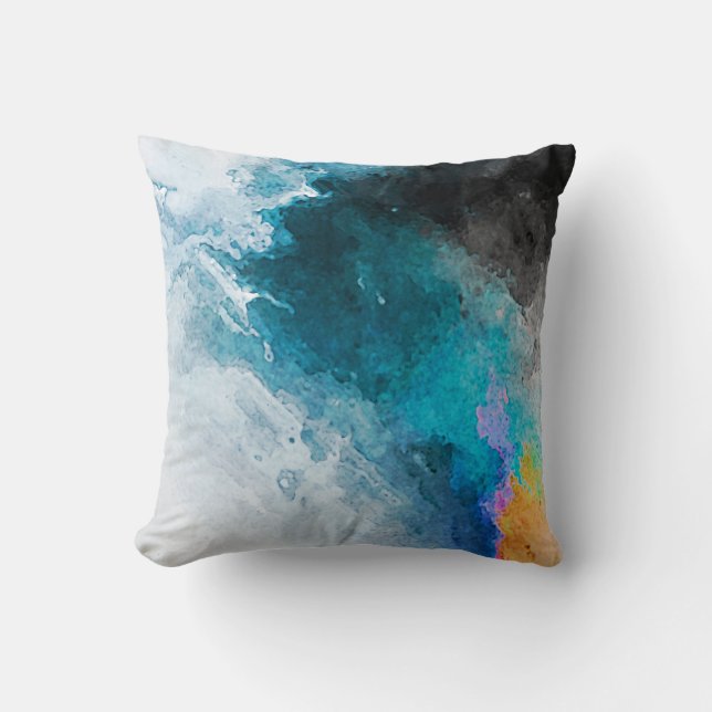 Papper bakgrund för vattenfärg. Abstrakt målad Ill Kudde (Framsida)