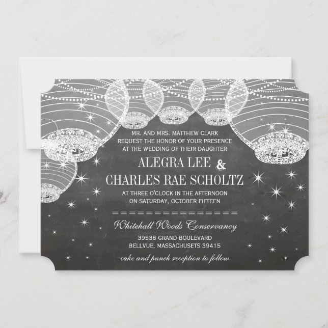 Papper banderoll under stjärnor inbjudningar (Framsida)