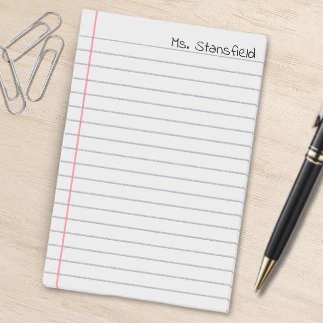 Papper bärbar dator med läraren Student Post-it Block (lined notebook paper stick notes for teachers or students)
