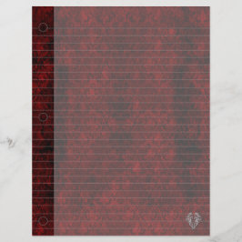 Papper bärbar Goth Red Silver Heart Damask