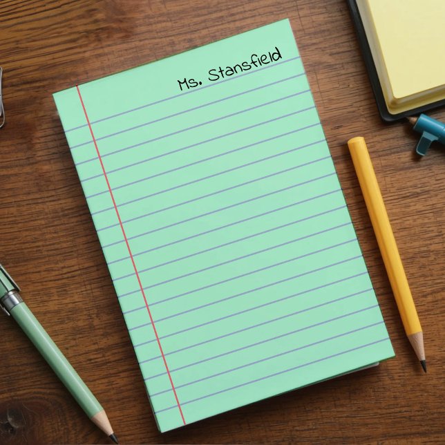 Papper bärbar grönt post-it block (Green Lined Notebook Paper Post-it Notes
)