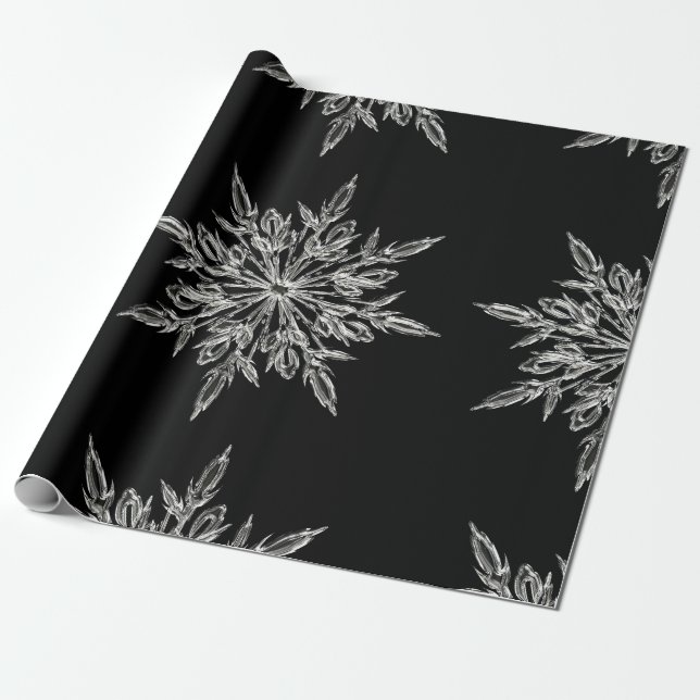 PAPPER BEAUTIFUL CRYSTAL SNOWFLAKE WRAPPPING PRESENTPAPPER (Utrullad)
