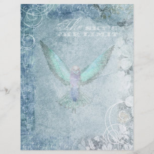 Papper blåblå Shabby-skrapbok