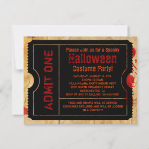 Papper blodplättter Halloween Biljett Inbjudningar