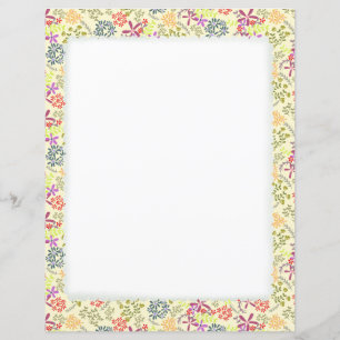 Papper Blommigt Cream Stationery