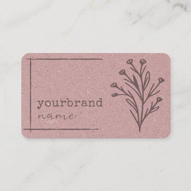 Papper Blommigt för bildmall för Rustic  Flower Kr Visitkort (Framsida)