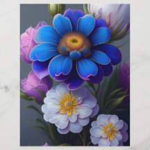 Papper blommigt för klippbok