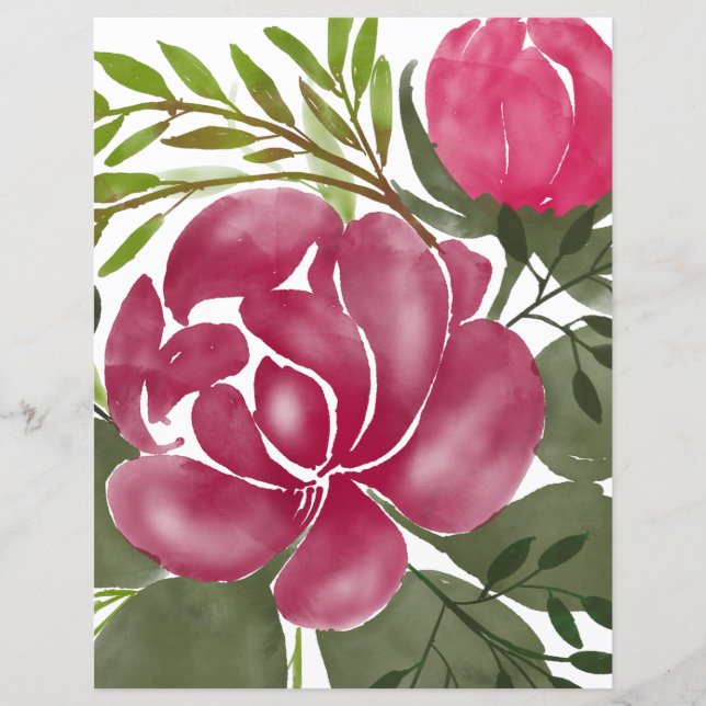Papper blommigt för klippbok (Framsida)