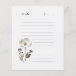 Papper blommigt redigerbar länkad anteckning