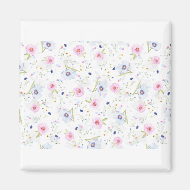 Papper Blommönster Background Digital Magnet (Framsidan)