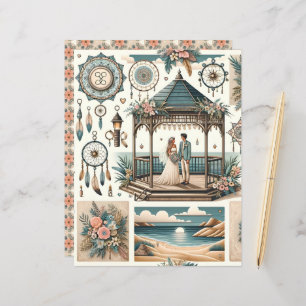 Papper boho Beach Wedand Scrapbook