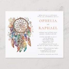PAPPER Boho Dreamcatcher Bröllop Terracotta Flygblad