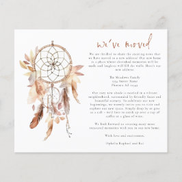 PAPPER Boho Watercolor Dreamcatcher Ny adress Flygblad