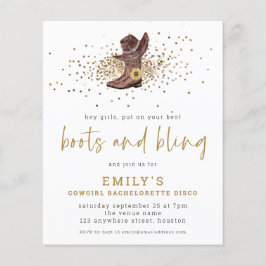 PAPPER | Boots Bling Cowgirl Bachelorette Disco Flygblad