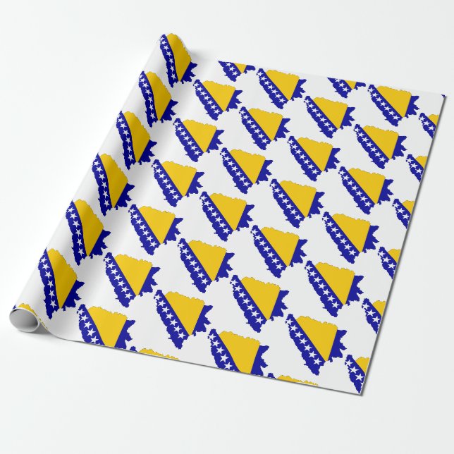 Papper bosnisk flagga presentpapper (Utrullad)
