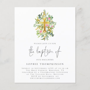 PAPPER   Botanisk eukalyptus Kor Baptism Inbjudan Flygblad