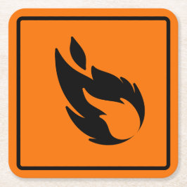 Papper brandskylt Underlägg Kvadrat