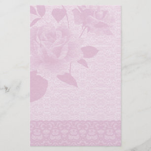 Papper brevpapper för rosa ros och för snöre