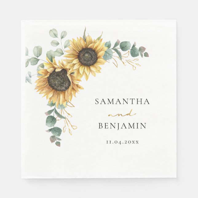 Papper Bröllopsfest för blommigt Pappersservett (Framsidan)