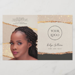 Papper broschyr om Guld svart Shimmer bifold Broc