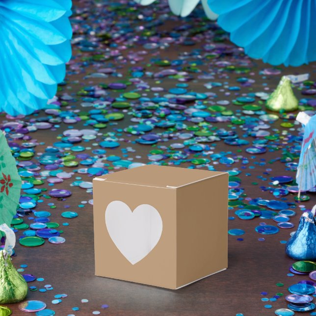 Papper Brun Favoritlådor – Hjärtformat 2x2x2 stil Presentaskar (Part)