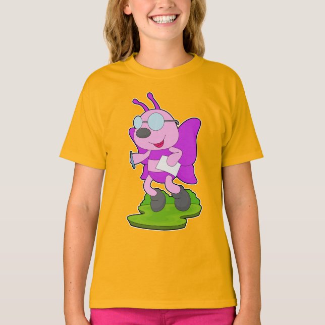 Papper Butterfly Pupil Pen T Shirt (Framsida)