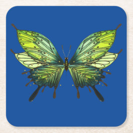 Papper Butterfly-Underlägg i Blue & Grönt Underlägg Papper Kvadrat