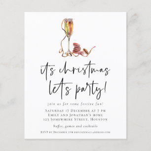 PAPPER Champagne-julklet Party Inbjudan Flygblad