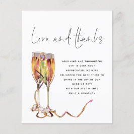 PAPPER Champagne-skript Foto Bröllop Tack Flygblad