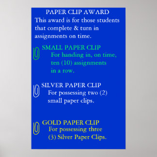 Papper Clip Award Poster