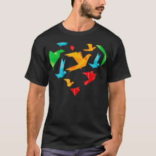Papper Cranes Heart Papper Folding Japansk Artist T Shirt