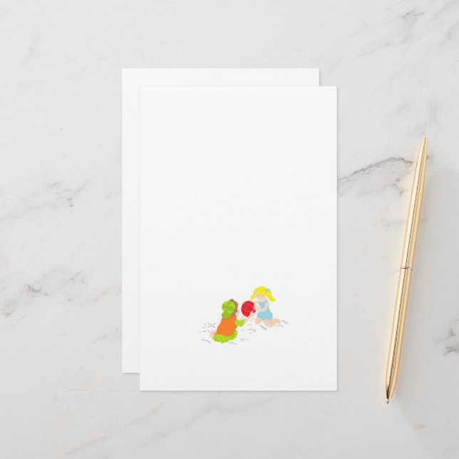 Papper: dag i stranden brevpapper (Fram/Back In Situ)