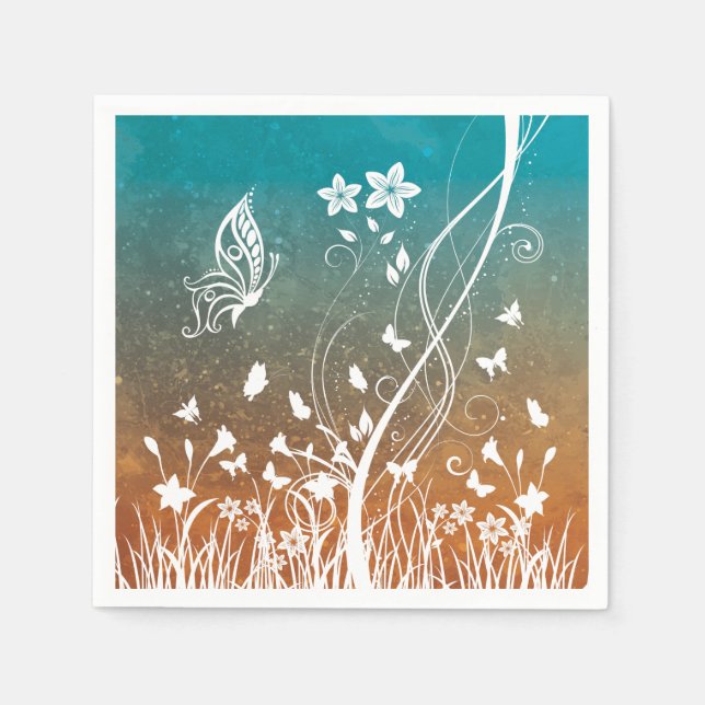 PAPPER DECOUPAGE FÖR KORTFATTIGA BLOMMIGTAR PAPPERSSERVETT (Framsidan)