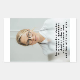 Papper dekal för omaskerat läkare rektangulärt klistermärke